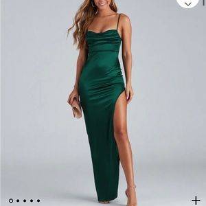 Lola High Slit Satin Dress